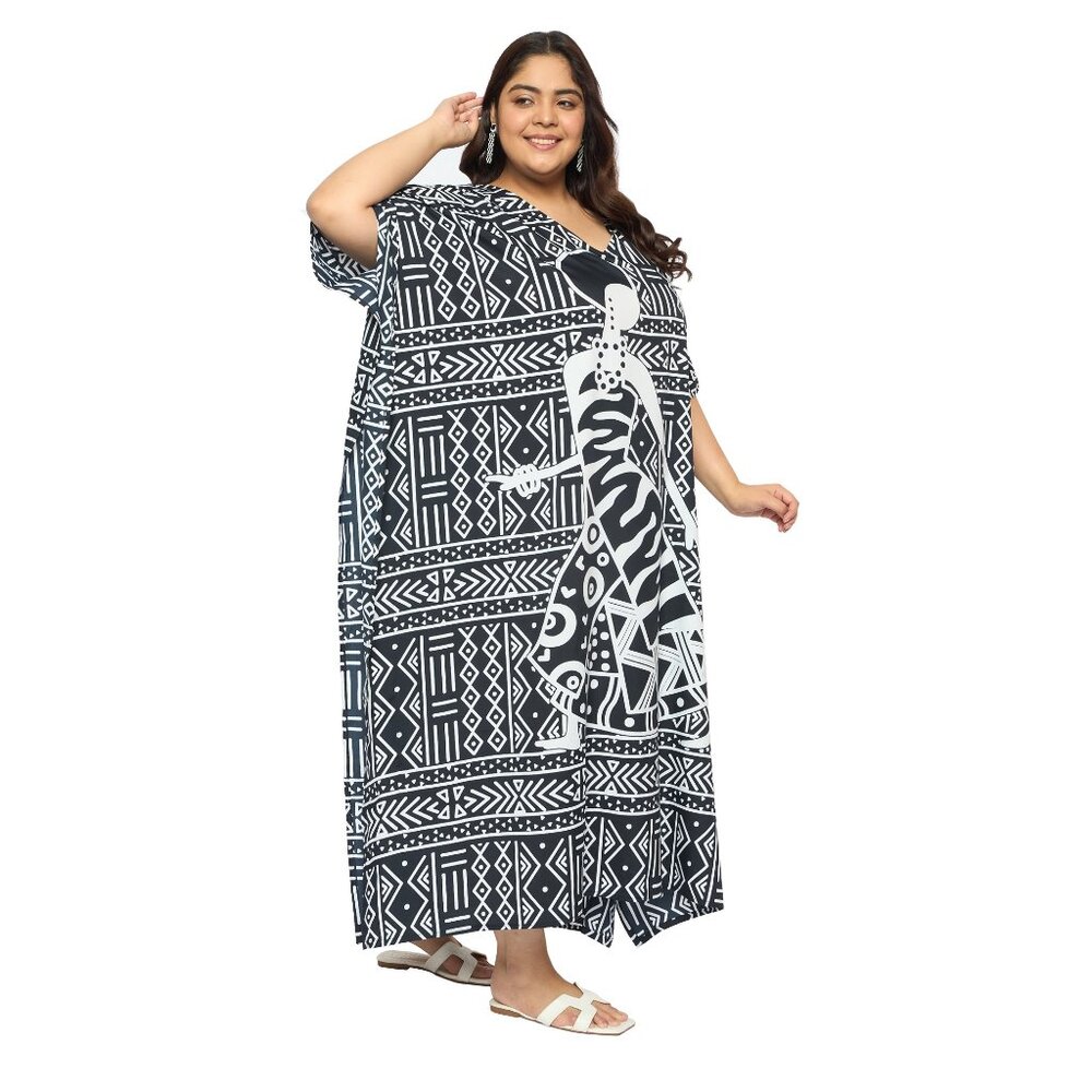 Gypsie Blu Women Polyester Caftan Dress Stylish Maxi Moo Moos Dresses for Party - Picture 4 of 8